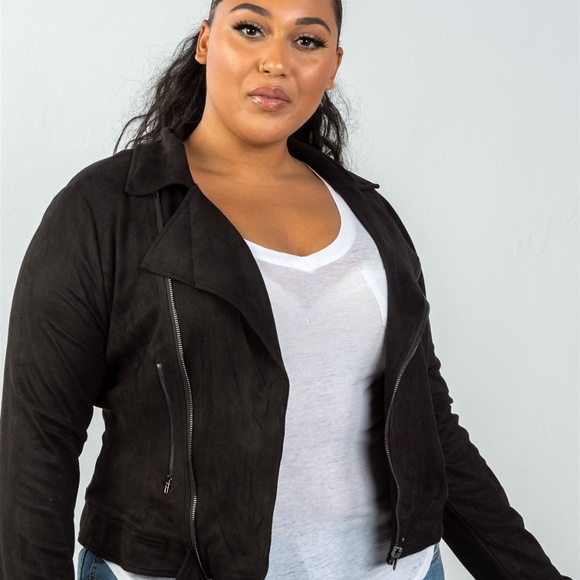 black suede jacket plus size